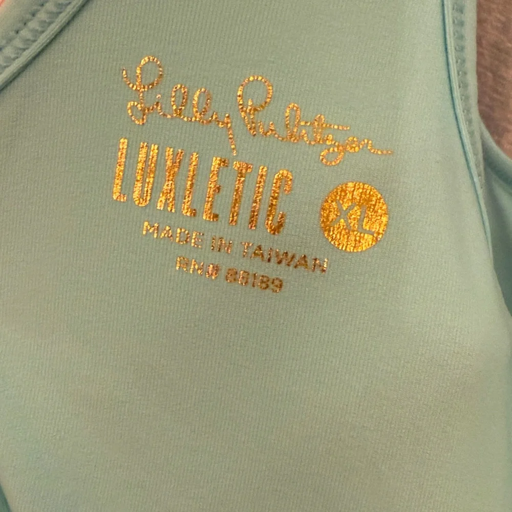 Lilly Pulitzer Luxletic Aqua Racerback Tank XL - Picture 7 of 7